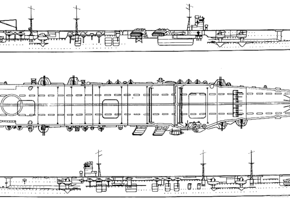 Боевой корабль IJN Soryu (1941) - чертежи, габариты, рисунки