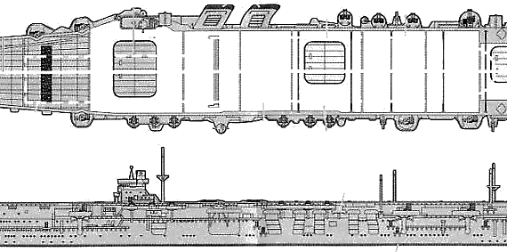 Авианосец IJN Soryu (Aircraft Carrier) (1938) - чертежи, габариты, рисунки