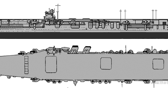 Авианосец IJN Soryu (Aircraft Carrier) (1941) - чертежи, габариты, рисунки
