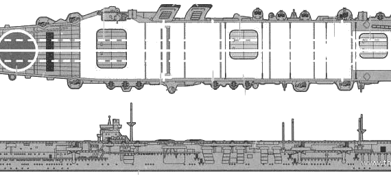 Авианосец IJN Soryu (Aircraft Carrier) (1942) - чертежи, габариты, рисунки