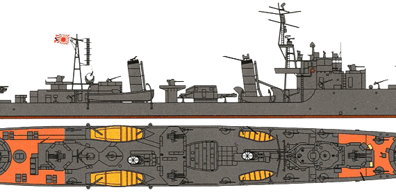 Корабль IJN Sumire (Destroyer) - чертежи, габариты, рисунки