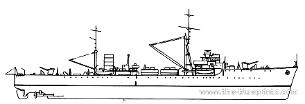 Корабль IJN Sunosaki (Oiler) - чертежи, габариты, рисунки