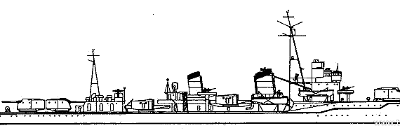 Корабль IJN Suzukaze (Destroyer) (1943) - чертежи, габариты, рисунки