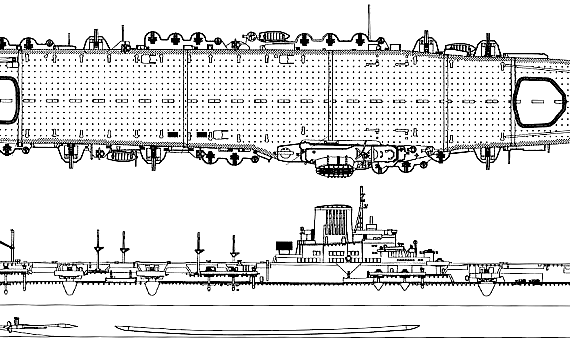 Корабль IJN Taihou (Aircraft Carrier) - чертежи, габариты, рисунки