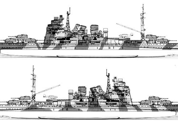 Cruiser IJN Takao (Heavy Cruiser) (1945) - drawings, dimensions, pictures