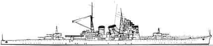 Крейсер IJN Tako (Heavy Cruiser) - чертежи, габариты, рисунки