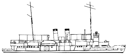 Корабль IJN Tatara (Gun Boat) - чертежи, габариты, рисунки