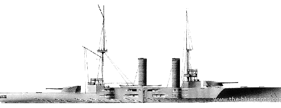 IJN Tsukuba (Armored Cruiser) (1905) - drawings, dimensions, pictures