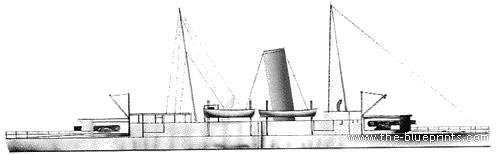 Ship IJN Tsukushi (Armored Cruiser) (1890) - drawings, dimensions, pictures