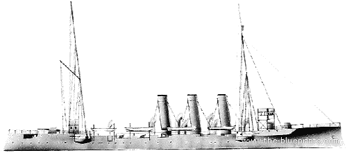 Корабль IJN Tsushima (Armored Cruiser) (1905) - чертежи, габариты, рисунки
