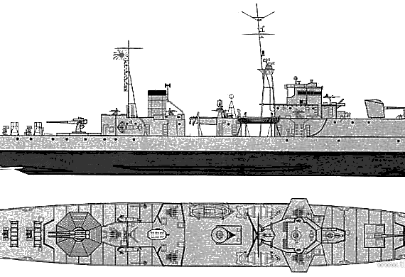 Ship IJN Ukuru (Escort Type A) - drawings, dimensions, figures