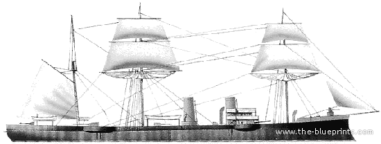 Корабль IJN Unebi (Cruiser) (1886) - чертежи, габариты, рисунки