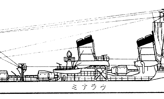 Эсминец IJN Uranami 1936 (Destroyer) - чертежи, габариты, рисунки