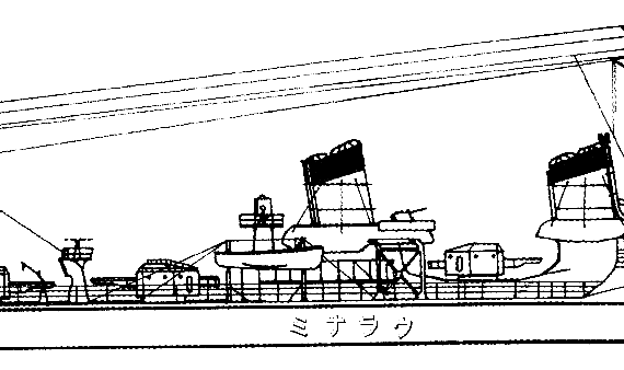 Эсминец IJN Uranami 1943 (Destroyer) - чертежи, габариты, рисунки