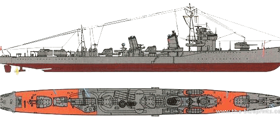 Корабль IJN Wakaba (Destroyer) - чертежи, габариты, рисунки