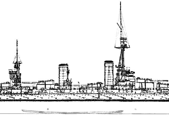 Боевой корабль IJN Yamashiro 1917 (Battleship) - чертежи, габариты, рисунки