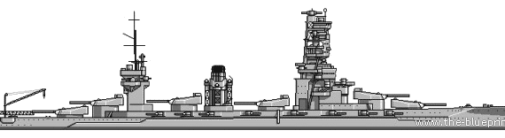 Корабль IJN Yamashiro (Battleship) (1941) - чертежи, габариты, рисунки