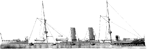 Ship IJN Yoshino (Armored Cruiser) (1892) - drawings, dimensions, pictures