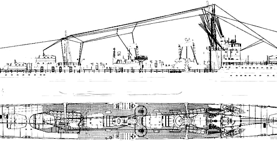 Эсминец IJN Yukikaze (Destroyer) (1940) - чертежи, габариты, рисунки