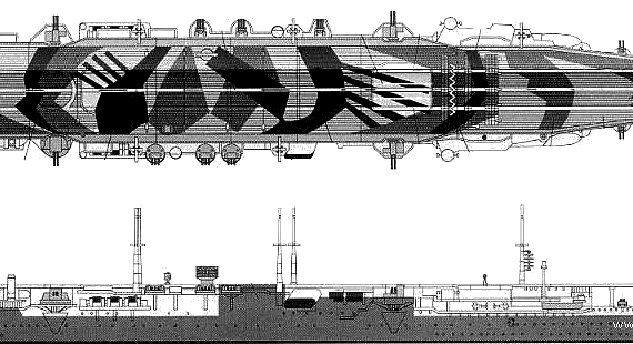 Корабль IJN Zuiho (Aircraft Carrier) - чертежи, габариты, рисунки