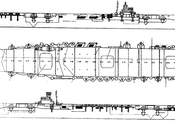 Авианосец IJN Zuikaku (Aircraft Carrier) - чертежи, габариты, рисунки