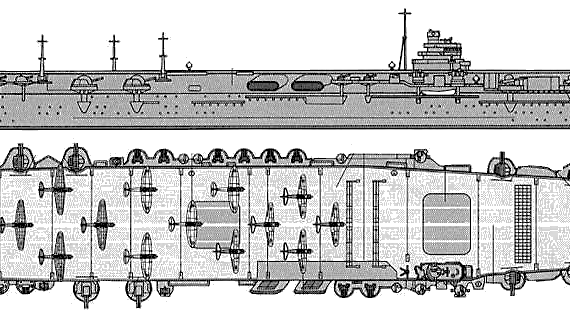 Корабль IJN Zuikaku (Aircraft Carrier) (1941) - чертежи, габариты, рисунки
