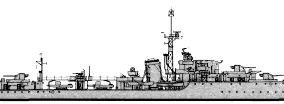 Ship INS Eilat (Destroyer) - Israel (1968) - drawings, dimensions, pictures