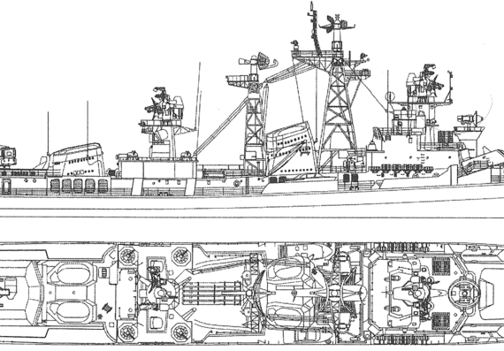 Корабль INS Rajput (Destroyer) India (1985) - чертежи, габариты, рисунки
