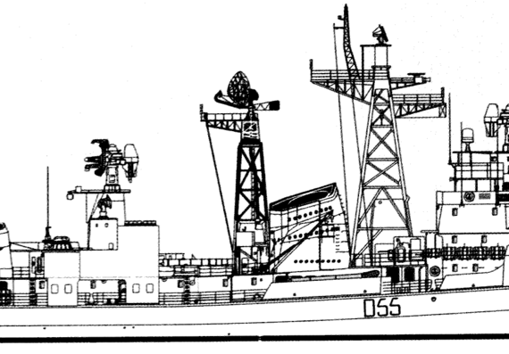 Эсминец INS Ranvijay D55 2006 (Destroyer) India - чертежи, габариты, рисунки