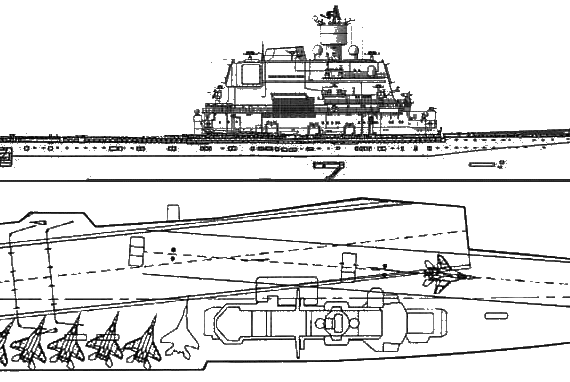 Aircraft carrier INS Vikramaditya (USSR Gorshkov) - drawings, dimensions, pictures
