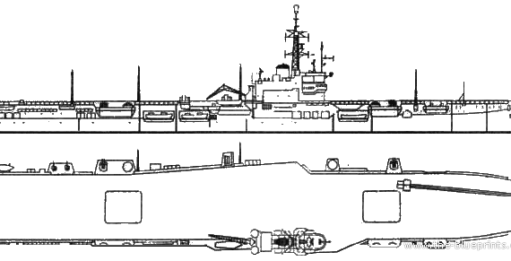 Aircraft carrier INS Vikrant R-11 - drawings, dimensions, figures