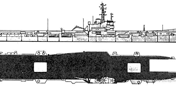 INS Vikrant R11 warship - drawings, dimensions, figures