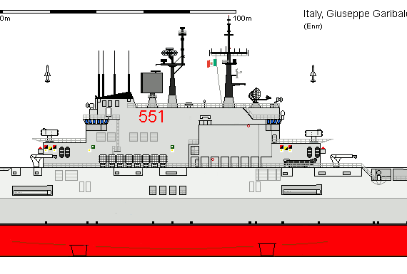 Корабль I CVS-551 GIUSEPPE GARIBALDI - чертежи, габариты, рисунки