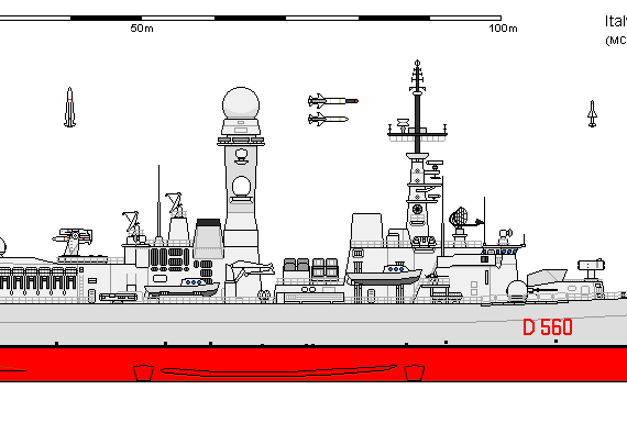 Ship I DDG-560 D. De La Penne - drawings, dimensions, figures