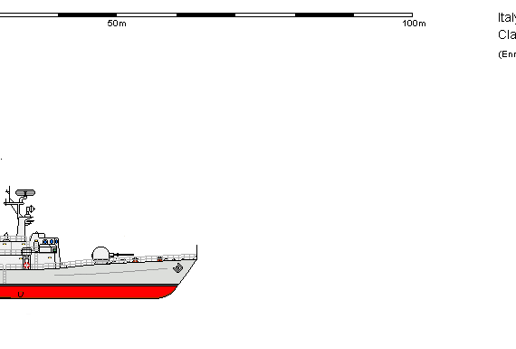 Корабль I FAC CNR550 ASW - чертежи, габариты, рисунки