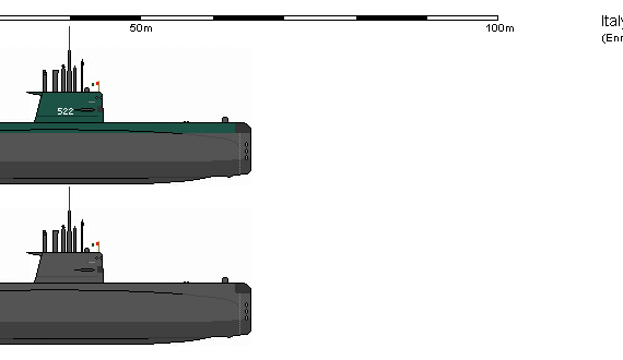 Ship I SSK-522 Sauro III Pelosi - drawings, dimensions, figures