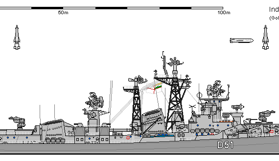 Ship In DDG Kashin II RAJPUT - drawings, dimensions, figures