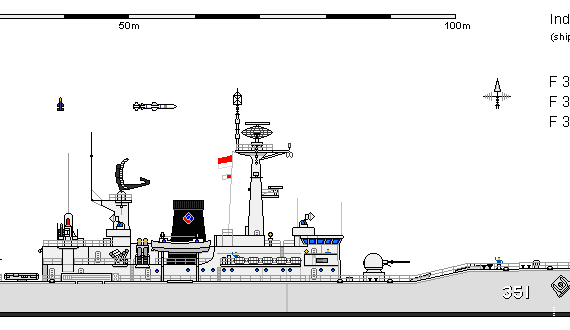 Корабль Ind FF Leander AHMAD YANI - чертежи, габариты, рисунки