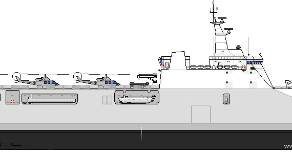 Корабль Indonesia - LPH-592 Banjarmasin - чертежи, габариты, рисунки