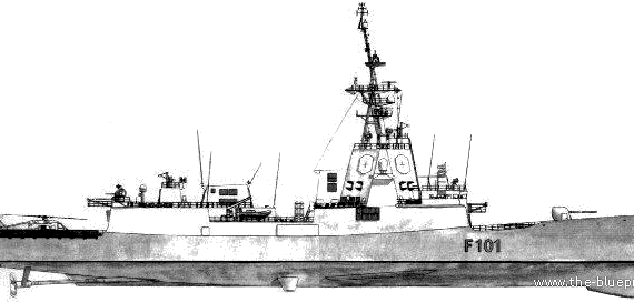 Ivaro de Bazin (F100 Class Frigate) - Spain - drawings, dimensions, pictures
