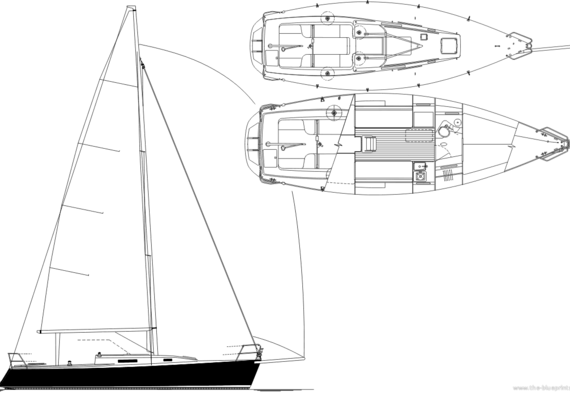Морское судно J-Boats 105 - чертежи, габариты, рисунки