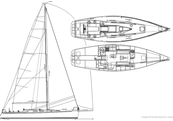 J-Boats 145 - drawings, dimensions, pictures