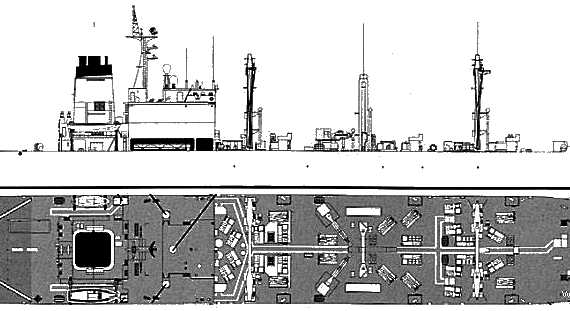 Корабль JMSDF AOE-422 Towada (Combat Support Ship) - чертежи, габариты, рисунки