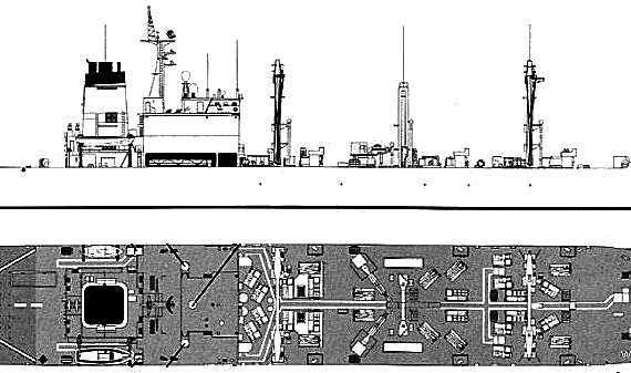 JMSDF AOE-422 Towada (Combat Support Ship) (1988) - drawings, dimensions, pictures