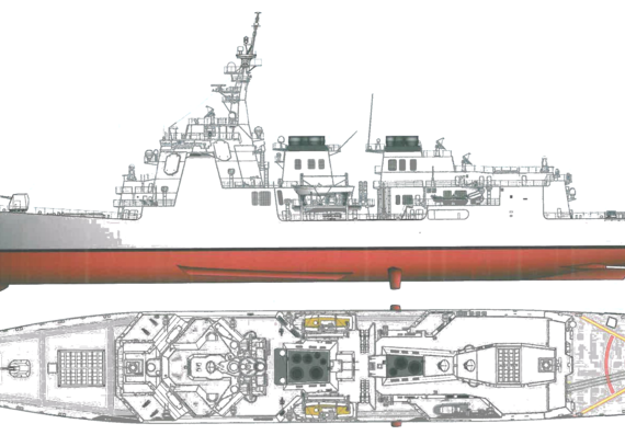 Эсминец JMSDF Atago DDG-177 (Destroyer) - чертежи, габариты, рисунки