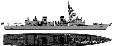 Ship JMSDF DD-101 Murasame - drawings, dimensions, figures