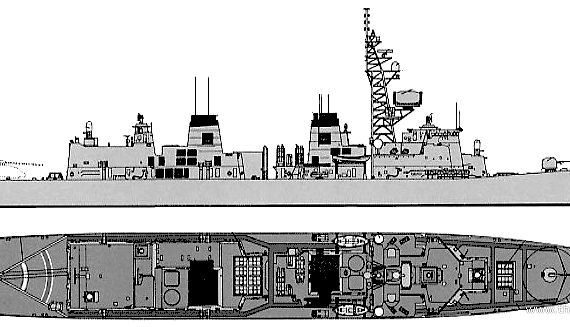 Ship JMSDF DD-101 Murasame (Destroyer) - drawings, dimensions, figures