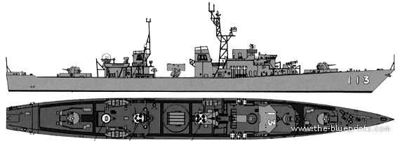 Ship JMSDF DD-113 Yamagumo (Destroyer) - drawings, dimensions, figures