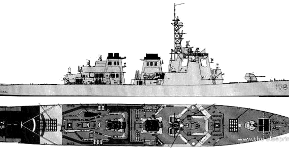 Корабль JMSDF DDG-175 Myoko - чертежи, габариты, рисунки