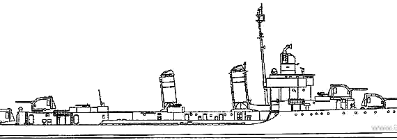 Корабль JMSDF DDG-182 Hatakaze (Destroyer) (1955) - чертежи, габариты, рисунки